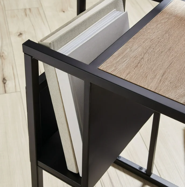 Better Homes & Gardens Brand Matte Black Floor Lamp with Magazine Rack