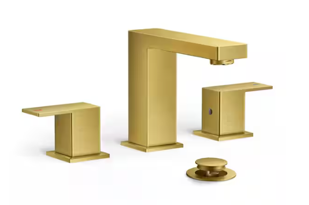 Forious pro 8 in. Widespread Double Handle Bathroom Faucet in Brushed Gold
