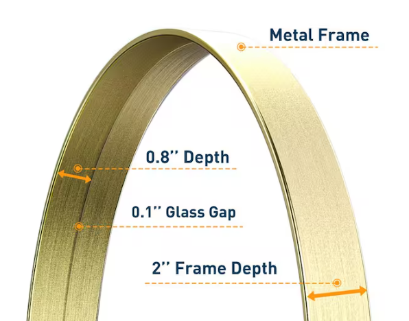 TETOTE 24 in. W x 24 in. H Round Mirror Framed Brass Gold Mirrors for Bathroom Wall Bathroom Vanity Mirror Over Sink