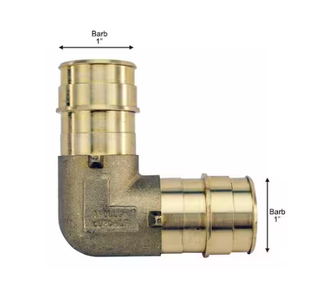 Apollo 1 in. Brass PEX-A Expansion Barb 90-Degree Elbow