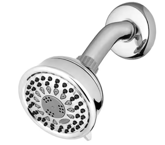 Waterpik 5-Spray 3.8 in. Single Wall Mount 1.8 GPM Fixed Shower Head in Chrome