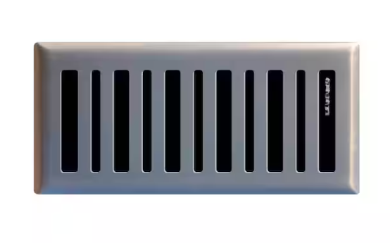 Hampton Bay Contemporary 4 in. x 10 in. Steel Floor Register in Brushed Nickel