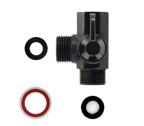 Shower Arm to Shower Hose Diverter Valve - Made of Solid BRASS in Rubbed Bronze