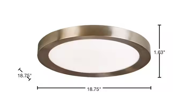 Home Decorators Collection Calloway 19 in. Brushed Nickel Selectable LED Flush Mount