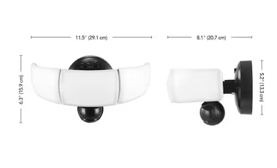 Defiant MaxDetect 240° Black Motion Sensor Wired Outdoor 3-Head LED Security Flood Light 3000 Lumens