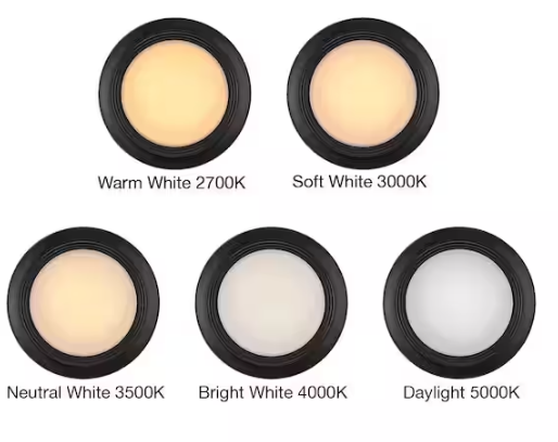 Commercial Electric 7.5 in. Disk Light LED Flush Mount with Night Light Feature and Extra Black Trim 1000 Lumens Adjustable CCT