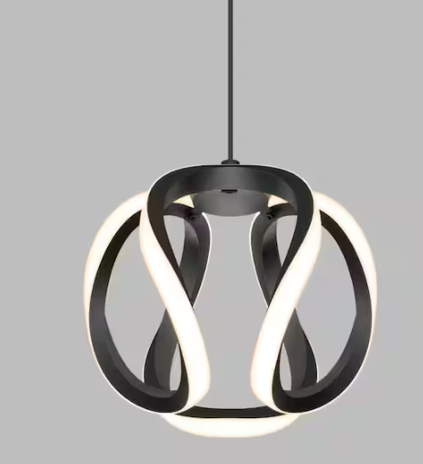 Artika Vivaldi 16-Watt 1 Light Matte Black Modern 3 CCT Integrated LED Mini Pendant Light Fixture for Kitchen Island