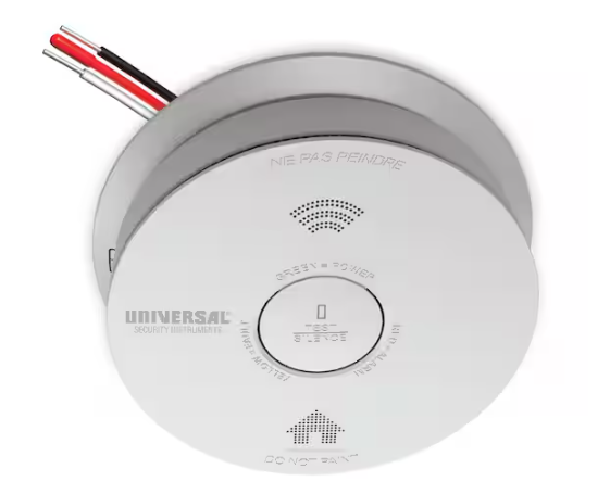 Universal Security Instruments (3-Pack) Hardwired and 10-Year Battery Backup Smoke Detector with Photoelectric Sensor and Voice Alert