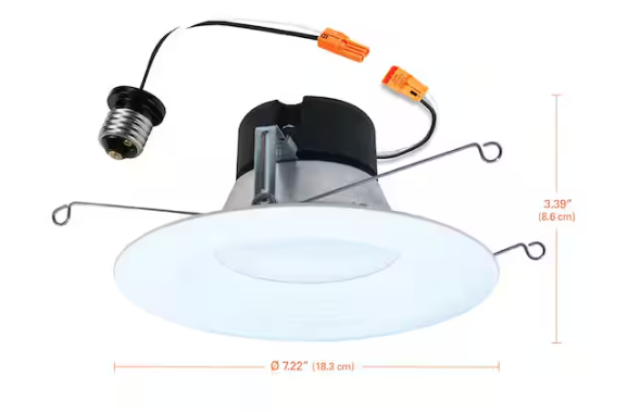 HALO LT 5/6 in. Integrated LED Recessed Light Trim Retrofit Module with Baffle Trim 5CCT 750lm (4-Pack)