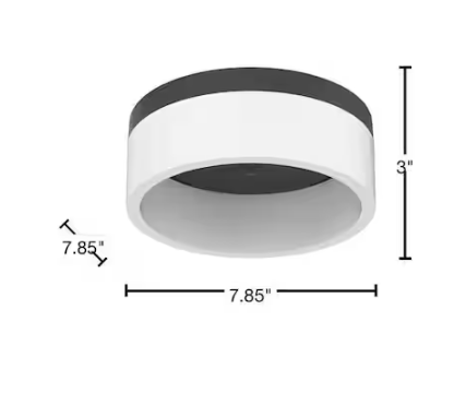 Home Decorators Collection 7.85 in. Black LED Flush Mount