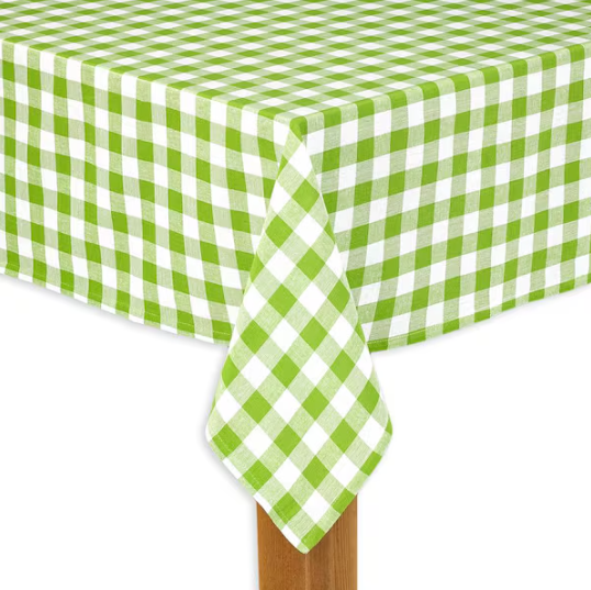 Lintex Buffalo Check 60 in. x 84 in. Green 100% Cotton TableCloth for Any Table
