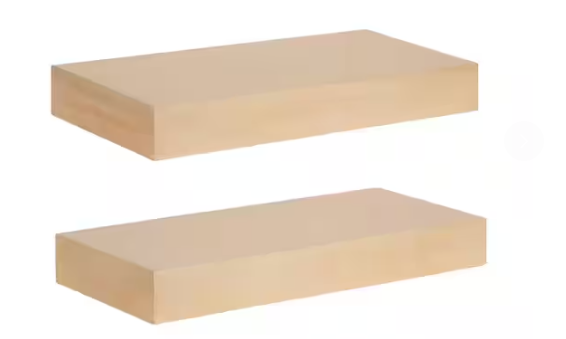 Kate and Laurel Havlock 2.25 in. x 18.00 in. Natural Wood Floating Decorative Wall Shelf