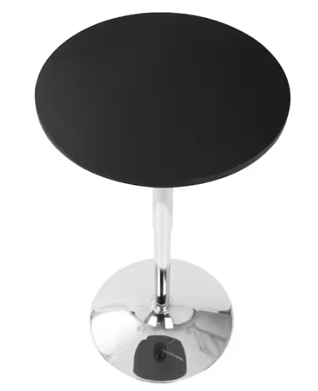 Lumisource Black and Chrome Adjustable Bar Table