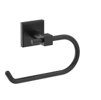 Amerock Appoint 7-1/16 in. (179 mm) L Single Post Toilet Paper Holder in Matte Black