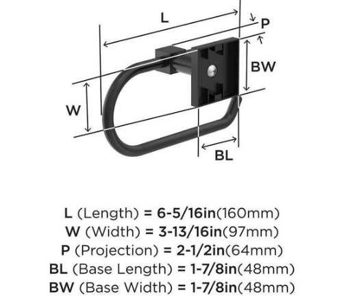 Amerock Appoint 7-1/16 in. (179 mm) L Single Post Toilet Paper Holder in Matte Black