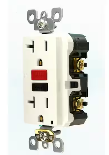 Leviton 20 Amp Self-Test SmartlockPro Slim Duplex GFCI Outlet, White