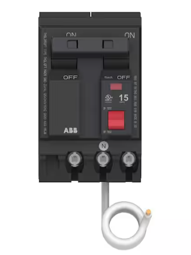 ABB 15 Amp Double Pole Ground Fault Breaker with Self-Test (THQL2115GFTA)