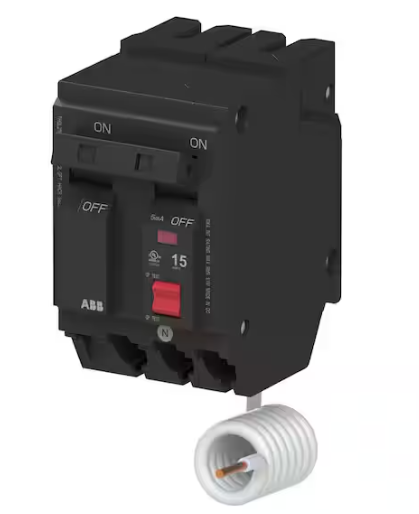 ABB 15 Amp Double Pole Ground Fault Breaker with Self-Test (THQL2115GFTA)