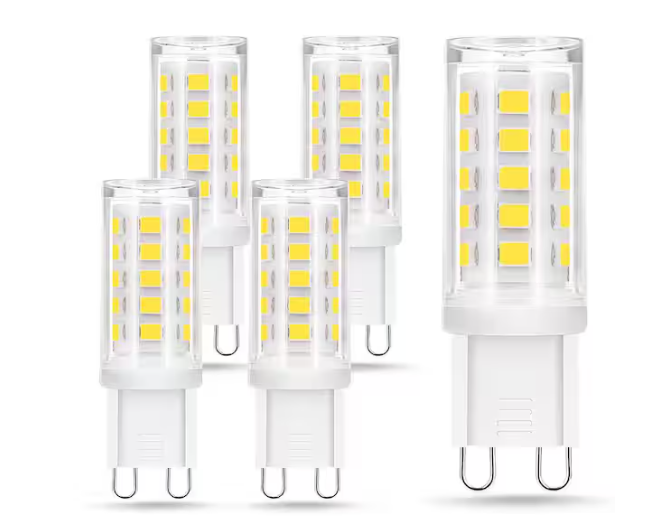 YANSUN 40-Watt Equivalent Non-Dimmable G9 LED Light Bulb in Daylight White 6000K,Led Chandelier Bulbs (5-Pack)