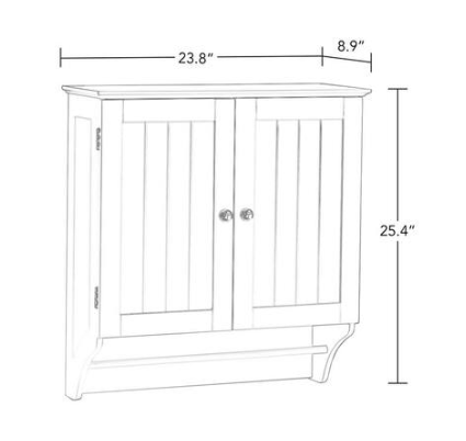 RiverRidge Home Ashland 23.8 in. W x 25.4 in. H x 8.86 in. D Bathroom Storage Wall Cabinet and Laundry Medicine Cabinet in White
