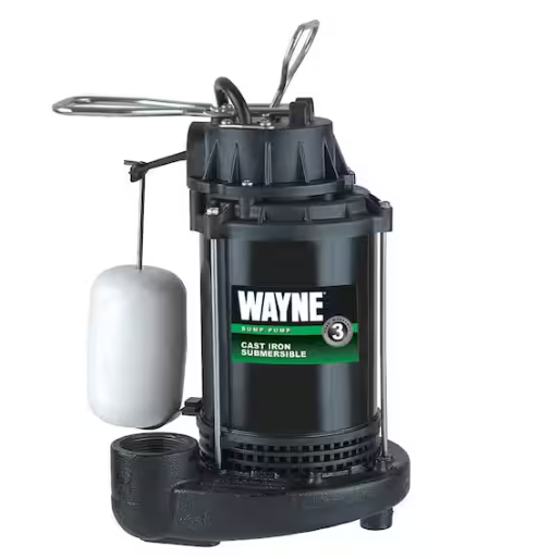 Wayne 1/3 HP Cast Iron Submersible Sump Pump with Vertical Float Switch