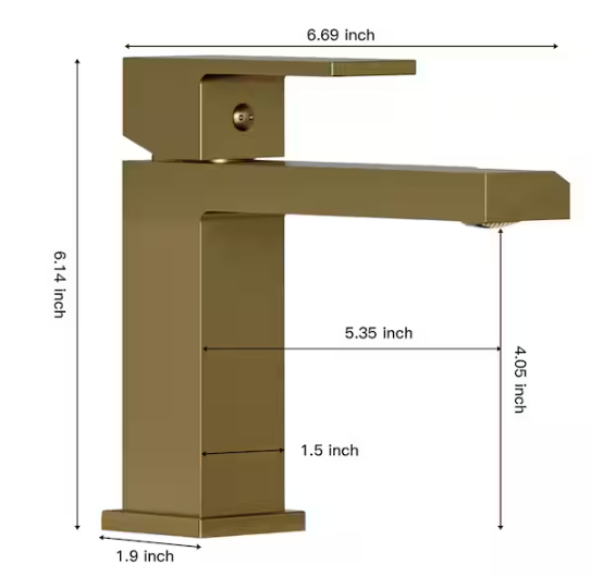 BWE Single-Handle Single-Hole Modern Bathroom Faucet For Sink Drip-Free Vanity Sink Faucet in Brushed Gold