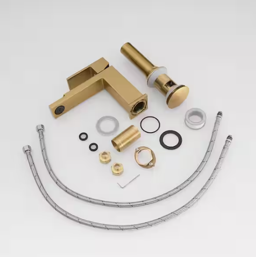 BWE Single-Handle Single-Hole Modern Bathroom Faucet For Sink Drip-Free Vanity Sink Faucet in Brushed Gold