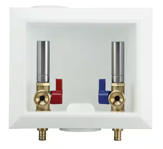 Apollo 1/2 in. Brass PEX-B Barb x 3/4 in. Male Hose Thread Washing Machine Outlet Box With Hammer Arrestor
