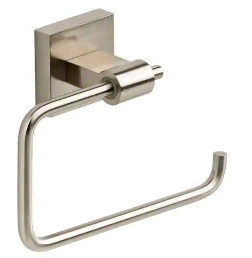 Franklin Brass Maxted Wall Mount Euro Single Post Toilet Paper Holder Bath Hardware Accessory in Satin Nickel