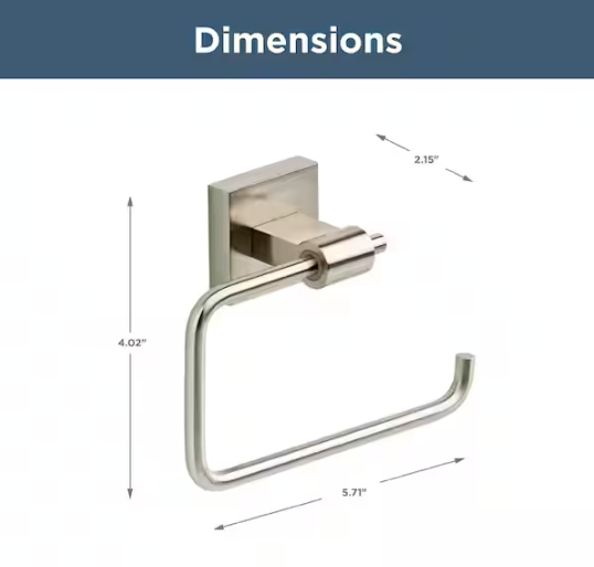 Franklin Brass Maxted Wall Mount Euro Single Post Toilet Paper Holder Bath Hardware Accessory in Satin Nickel