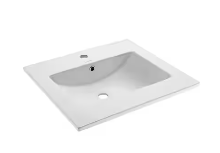Swiss Madison 24 in. Ceramic Single Faucet Hole Vanity Top in White with White Basin