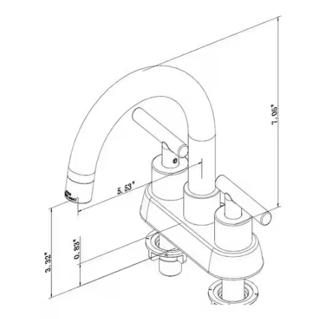 Cartway 4 in. Centerset 2-Handle High-Arc Bathroom Faucet and 2-Piece Extra Hose in Matte Gold (2-Pack)