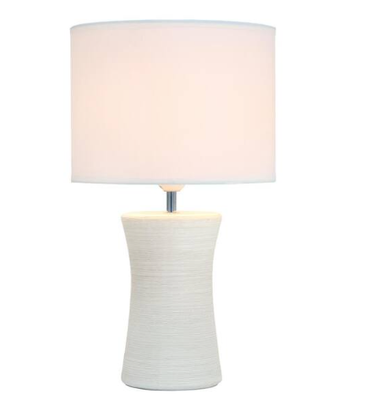 Simple Designs 16 .5 in. Off White Ceramic Hourglass Table Lamp