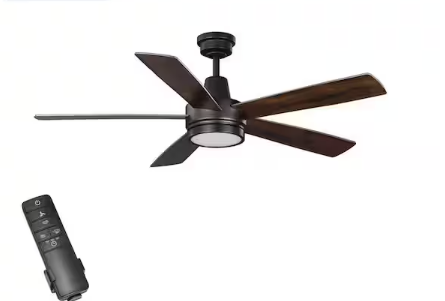 Hampton Bay Fanelee 54 in. White Color Changing LED Bronze Smart Ceiling Fan with Light Kit and Remote Powered by Hubspace