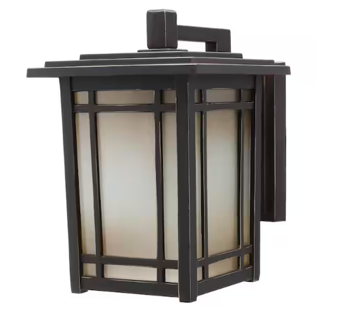 Home Decorators Collection Port Oxford 10.6 in. 1-Light Oil Rubbed ChestnutHardwired Outdoor Wall Light Lantern Sconce with No Bulb Included