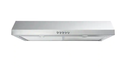 Vissani Caprelo 30 in. 320 CFM Convertible Under Cabinet Range Hood in Stainless Steel with LED Lighting and Charcoal Filter
