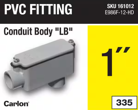 Carlon 1 in. Sch. 40 and 80 Electrical PVC Type-LB Conduit Body (E986F-12-HD)