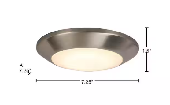 Commercial Electric 7 in. Brushed Nickel LED Flush Mount (2-Pack)