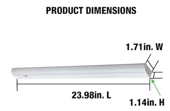 Commercial Electric Plug-In 24 inch Linkable LED Undercabinet Light Task Under Counter Kitchen Lighting 3 Color Temperature Options
