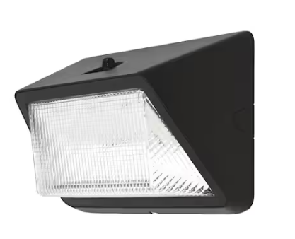 Commercial Electric 175W Equivalent Integrated LED Bronze Dusk to Dawn Commercial Refractor Wall Pack Light, 6500 Lumens, 4000K