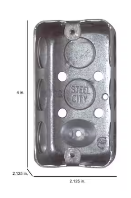 Steel City 1-Gang 4 in. 2-1/8 in. D New Work Metal Utility Box (5837112-25R)