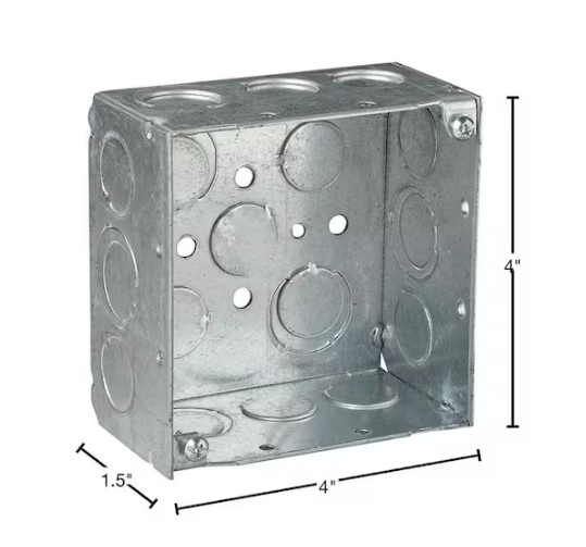 Steel City 4 in. 30.3 cu. in. Metallic Square Box (521711234EW-25R)