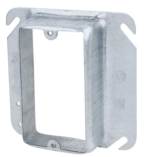 Steel City 1-Gang 4 in. Square Metal Electrical Box Mud Ring (52C16-25R)