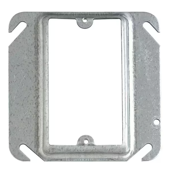 Steel City 1-Gang 4 in. Square Metal Electrical Box Mud Ring (52C16-25R)