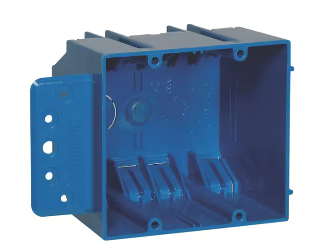 Carlon 2-Gang 32 cu. in. Electrical PVC New Work Electrical Box with Bracket (B232BR)