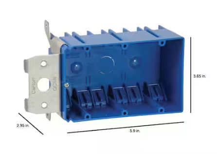Carlon 3-Gang 49 cu. in. Electrical PVC New Work Adjustable Electrical Box (B349ADJ)