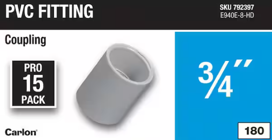 3/4 in. Electrical PVC Standard Coupling (15-Pack) (E940E-8-HD)
