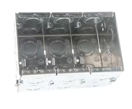 Steel City 3-Gang 71 cu. in. New Work Pre-Galvanized Metal Gangable Masonry Box (GW 335 G)