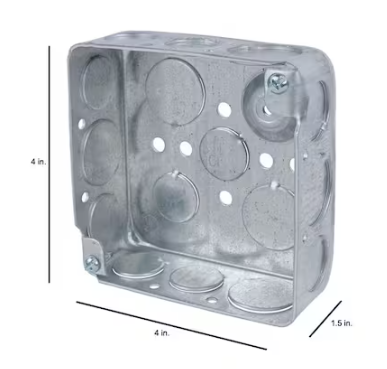 Steel City 1-Gang 4 in. New Work Metal Electrical Wall Box with Ground Bump (521511234GB-50R)