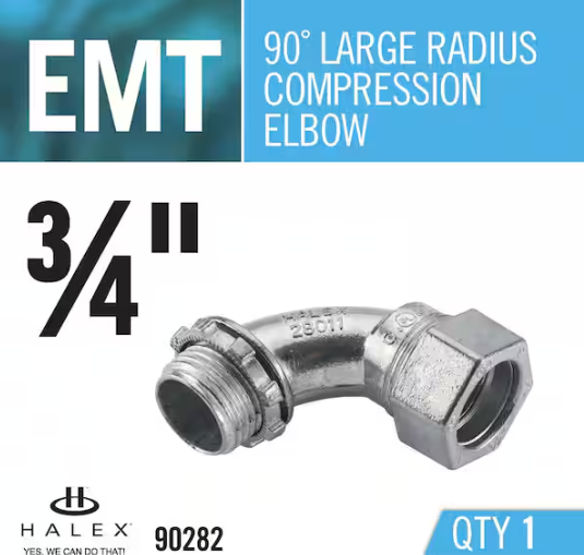 Halex 3/4 in. Electrical Metallic Tube (EMT) 90° Large Radius Elbow